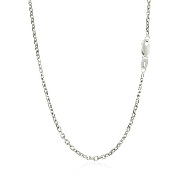 14k White Gold Diamond Cut Cable Link Chain 1.8mm - Image 3