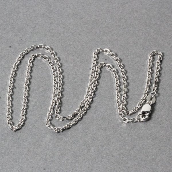 14k White Gold Diamond Cut Cable Link Chain 1.8mm - Image 5