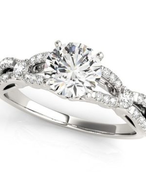 14k White Gold Diamond Engagement Ring with Multirow Split Shank (1 1/4 cttw)