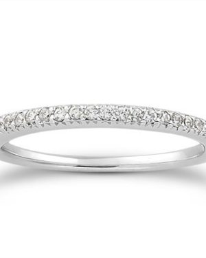 14k White Gold Fancy Engraved Pave Diamond Wedding Ring Band