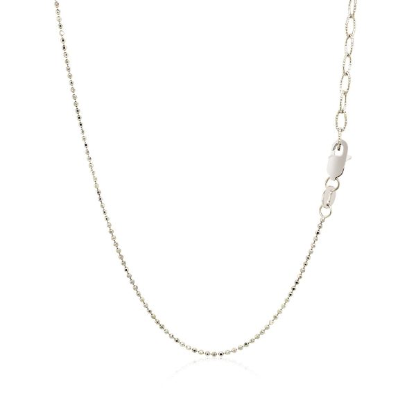 14k White Gold Necklace with Round Diamond Charms - Image 3