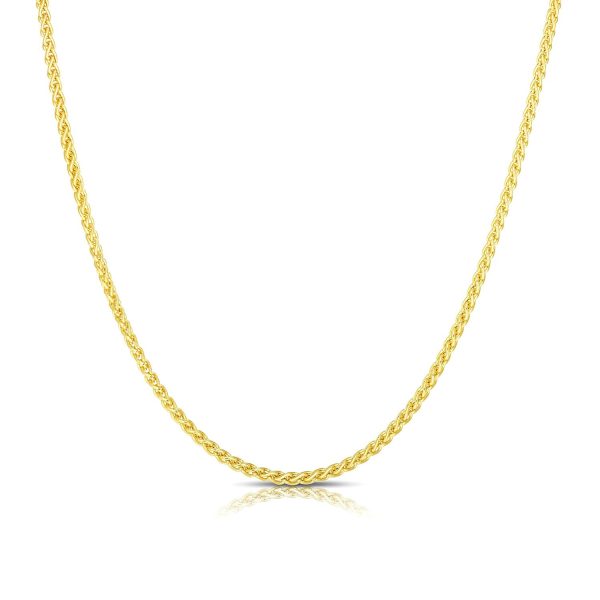 14k Yellow Gold 2.4mm Light Weight Wheat Chain - Image 2