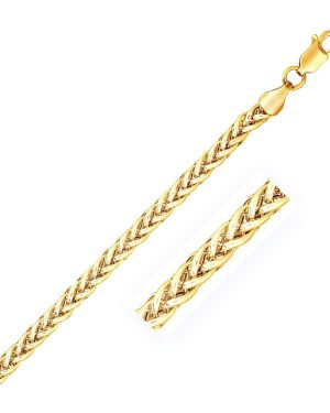 14k Yellow Gold 3.3mm Light Weight Wheat Chain