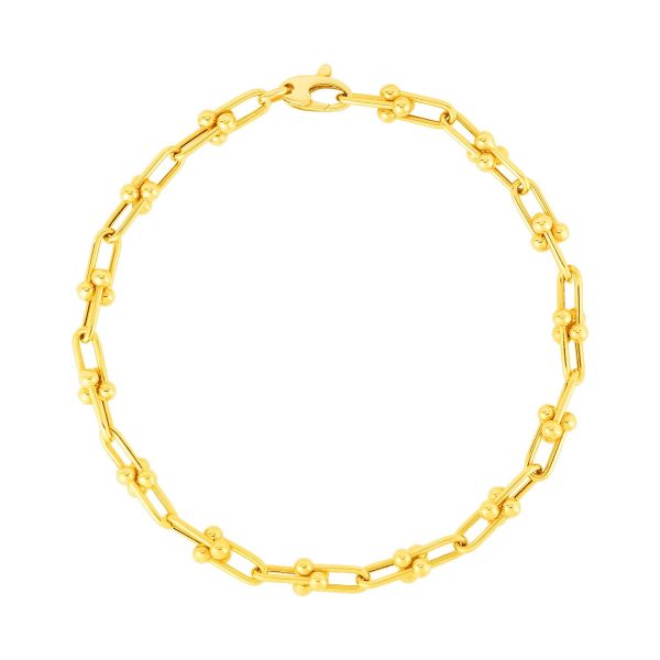 14k Yellow Gold 7 1/2 inch Jax Chain Bracelet - Image 2