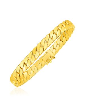 14k Yellow Gold 8 inch Mens Curb Chain Bracelet