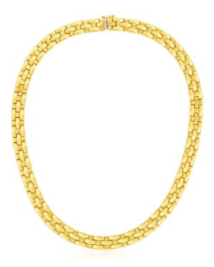 14k Yellow Gold Basket Weave Necklace