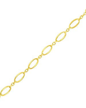 14k Yellow Gold Bracelet with Polished Oval Links