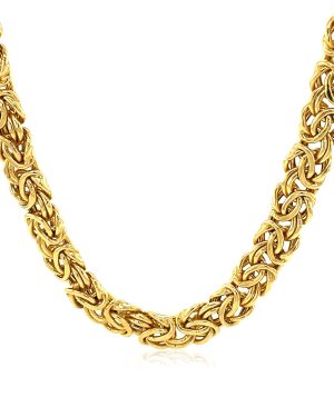 14k Yellow Gold Byzantine Motif Chain Necklace