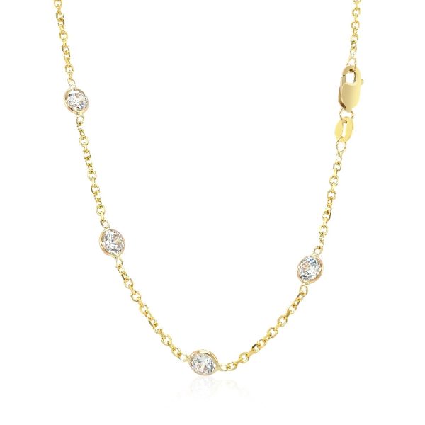 14k Yellow Gold CZ By the Yard Long Links - Image 3