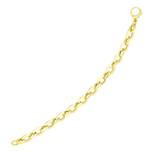 14k Yellow Gold Cable Chain Design Bracelet