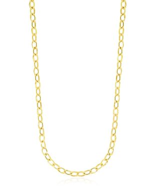 14k Yellow Gold Cable Chain Style Polished Necklace