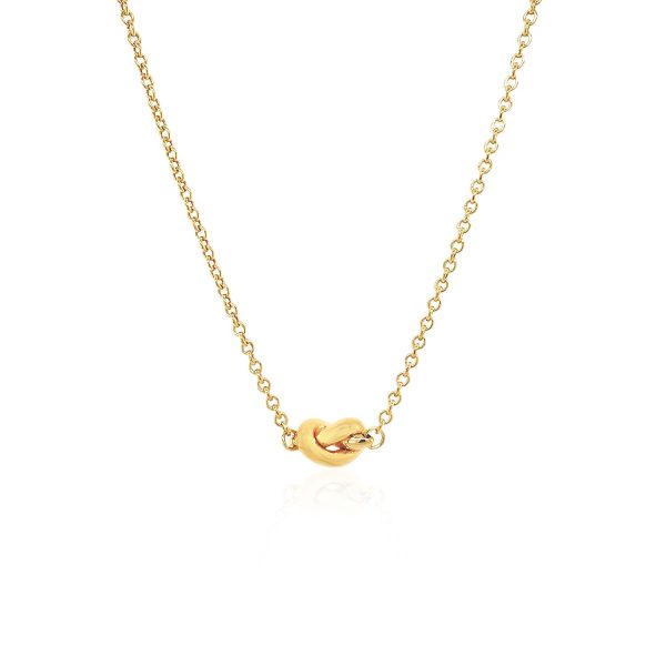 14k Yellow Gold Chain Necklace with Polished Knot - Image 2