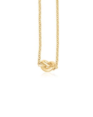 14k Yellow Gold Chain Necklace with Polished Knot