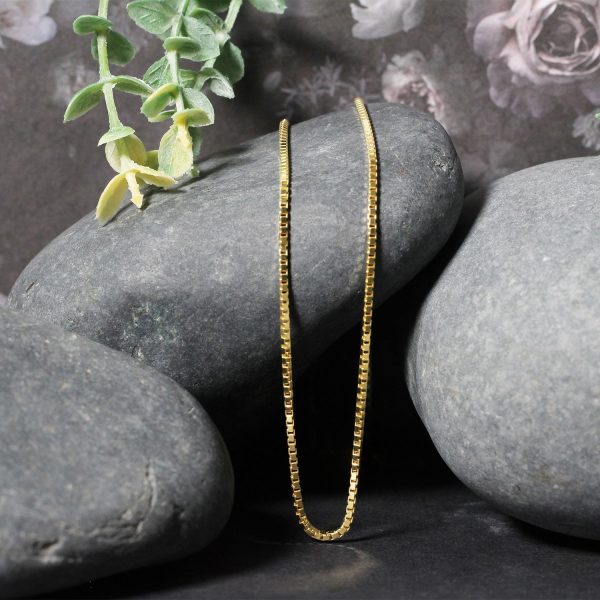 14k Yellow Gold Classic Box Chain 1.4mm - Image 4