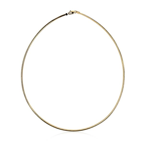 14k Yellow Gold Classic Omega Style Necklace (2 mm) - Image 2