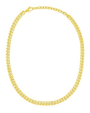 14k Yellow Gold Cuban Chain Choker Necklace