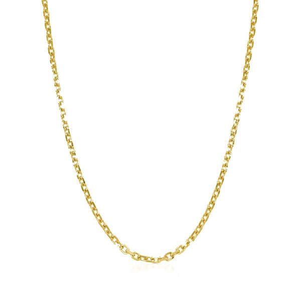 14k Yellow Gold Diamond Cut Cable Link Chain 1.8mm - Image 2