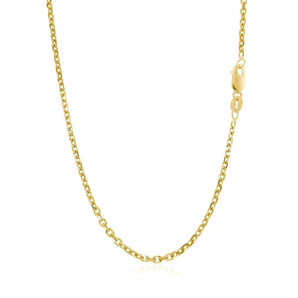 14k Yellow Gold Diamond Cut Cable Link Chain 1.8mm - Image 3