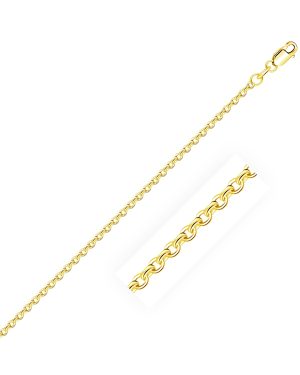 14k Yellow Gold Diamond Cut Cable Link Chain 1.8mm