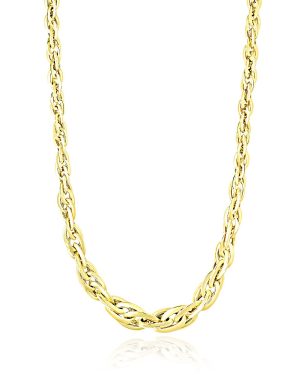 14k Yellow Gold Fancy Necklace with Singapore Chain