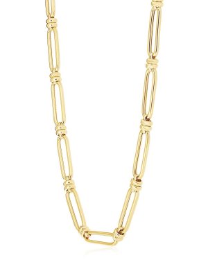 14k Yellow Gold High Polish Elongated Paperclip Jax Link Necklace