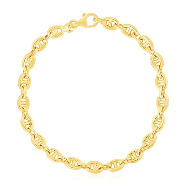 14k Yellow Gold High Polish Mariner Link Bracelet (5.4mm) - Image 2