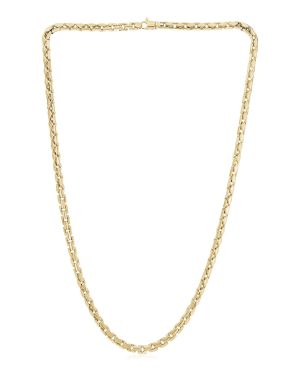 14k Yellow Gold High Polish Mens Fancy Box Necklace (5.0mm)