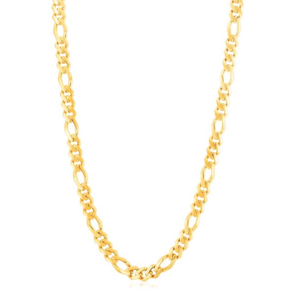 14k Yellow Gold High Polish Modern Lite Figaro Chain (8.0mm) - Image 2