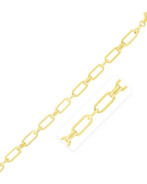 14k Yellow Gold High Polish Paperclip Rondel Link Chain