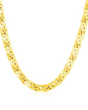 14k Yellow Gold Mens Polished Abstract Link Necklace