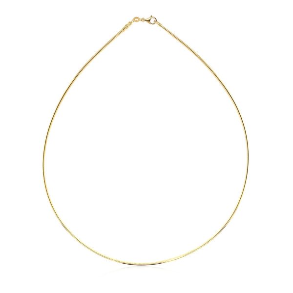 14k Yellow Gold Necklace in a Round Omega Chain Style - Image 2