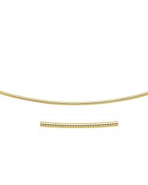 14k Yellow Gold Necklace in a Round Omega Chain Style