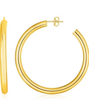 14k Yellow Gold Polished Hoop Earrings