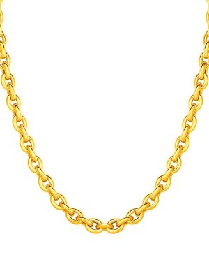 14k Yellow Gold Polished Oval Link Necklace