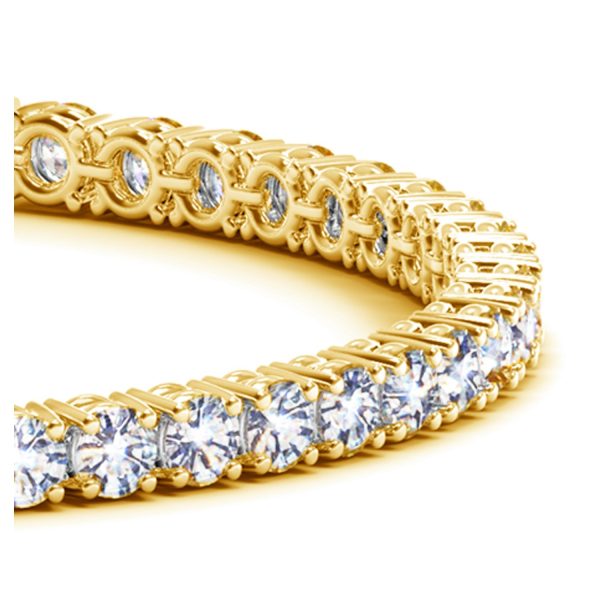 14k Yellow Gold Round Diamond Tennis Bracelet (10 cttw) - Image 2