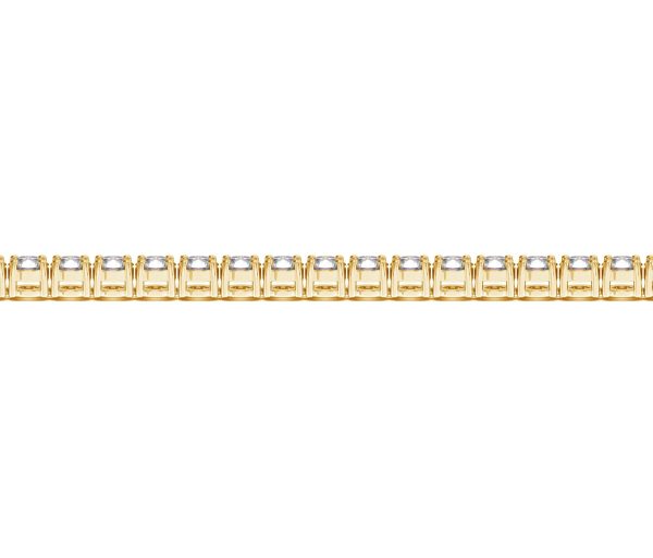 14k Yellow Gold Round Diamond Tennis Bracelet (10 cttw) - Image 3