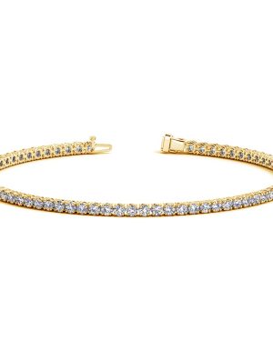 14k Yellow Gold Round Diamond Tennis Bracelet (2 cttw)