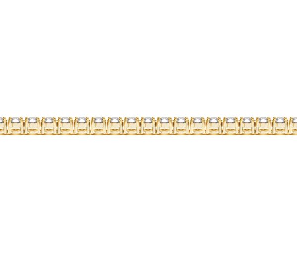 14k Yellow Gold Round Diamond Tennis Bracelet (5 cttw) - Image 3