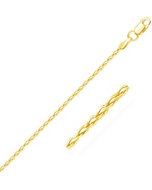 14k Yellow Gold Round Wheat Chain 1.5mm