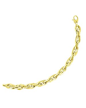 14k Yellow Gold Singapore Chain Style Thick Bracelet