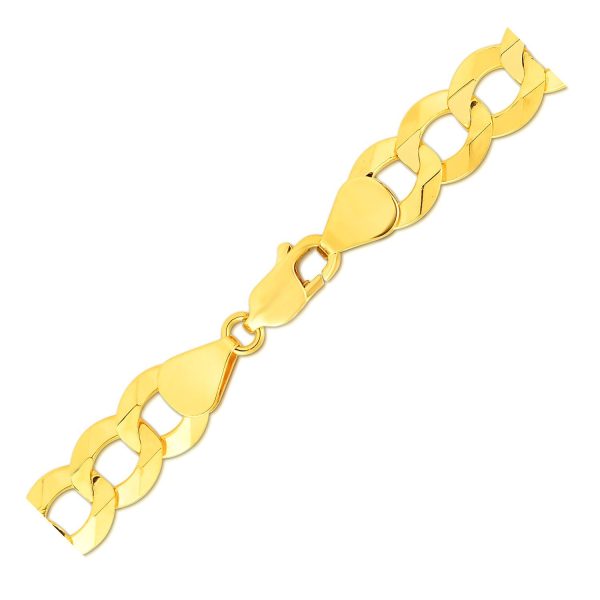 14k Yellow Gold Solid Curb Bracelet 10.0mm - Image 3