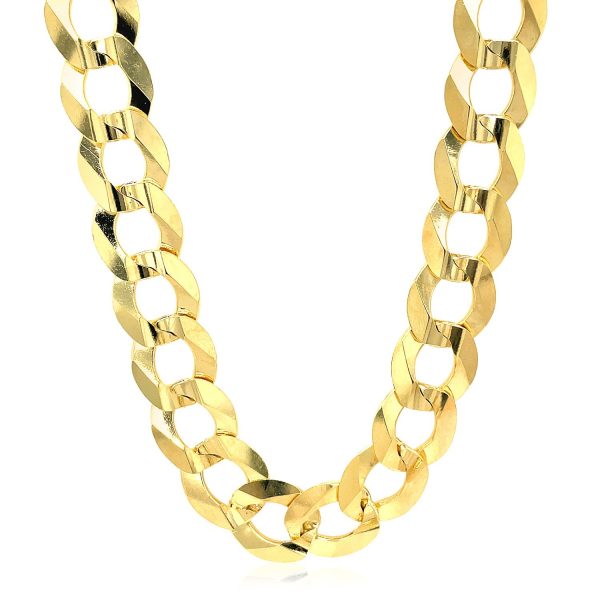 14k Yellow Gold Solid Curb Chain 10.0mm - Image 2