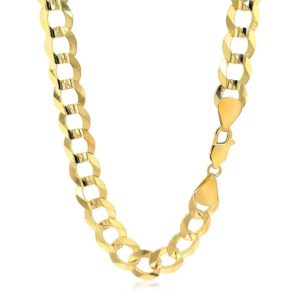 14k Yellow Gold Solid Curb Chain 10.0mm - Image 3