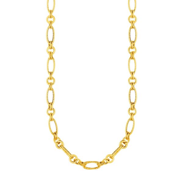 14k Yellow Gold Twisted and Polished Link Necklace