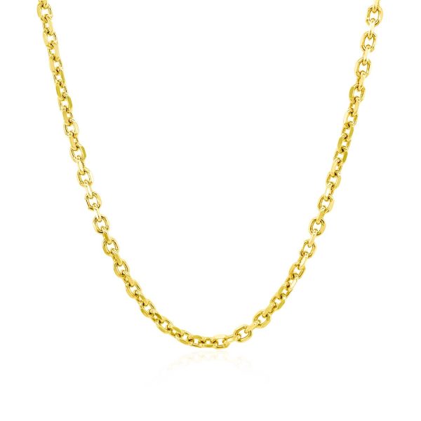 2.3mm 14k Yellow Gold Diamond Cut Cable Link Chain - Image 2