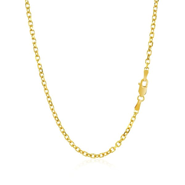 2.3mm 14k Yellow Gold Diamond Cut Cable Link Chain - Image 3