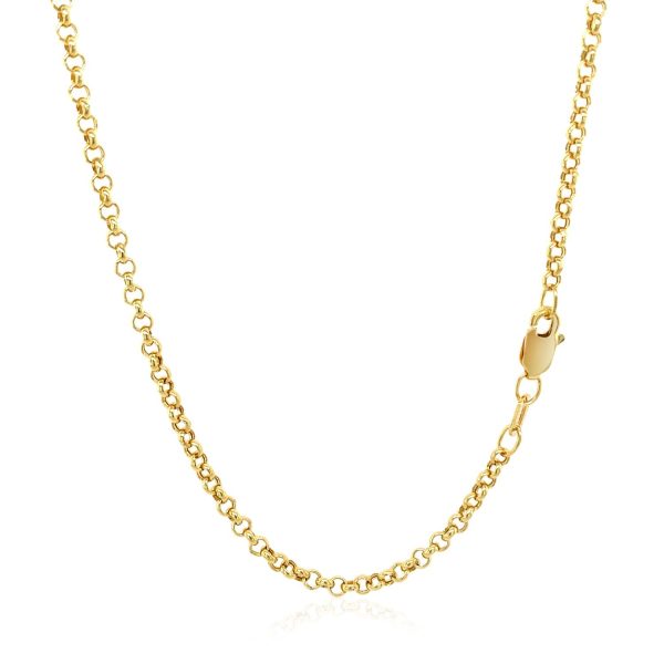 2.3mm 14k Yellow Gold Rolo Chain - Image 3