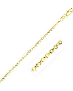 2.3mm 14k Yellow Gold Rolo Chain