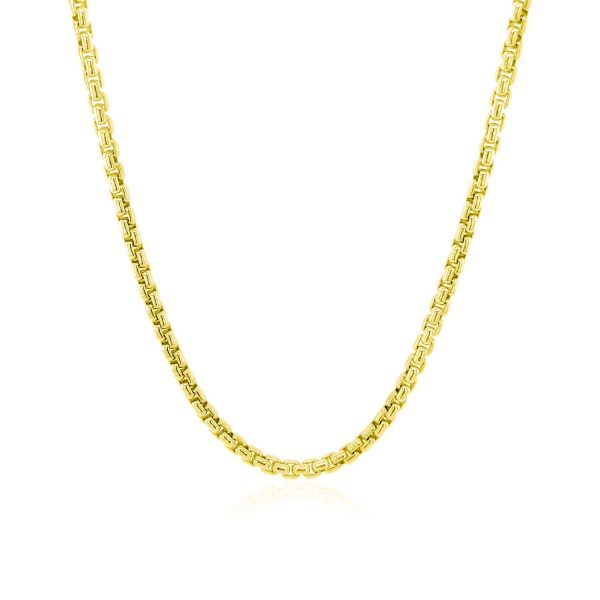 2.4mm 14k Yellow Gold Round Box Chain - Image 2