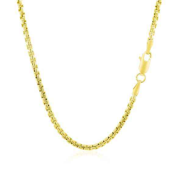 2.4mm 14k Yellow Gold Round Box Chain - Image 3